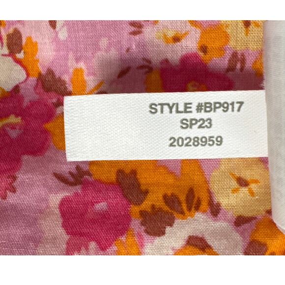 J. Crew Floral Ruffleneck Shirt Blouse Pink and Orange Size XXS - Picture 9 of 12